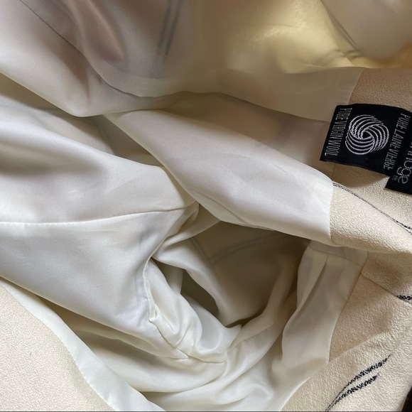 Nwt vintage 1980s 100% wool cream blazer with black stripes size 8 - Picture 7 of 17